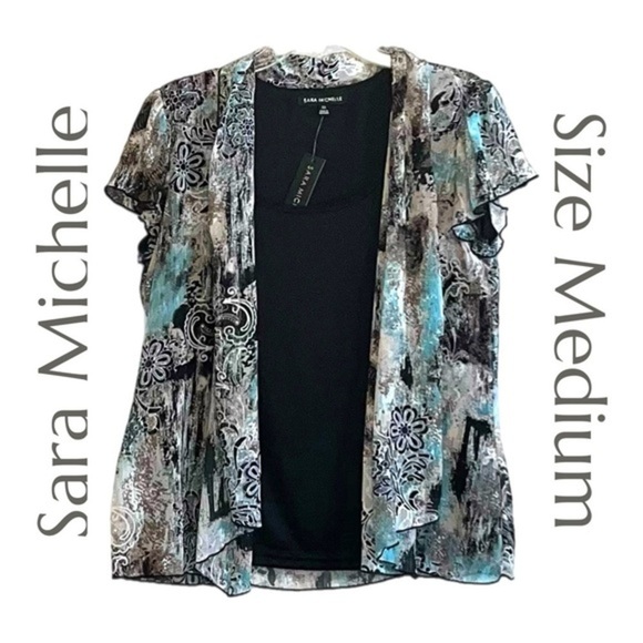 NWT - Sara Michelle - Paisley and Floral Blouse - Size Medium - Picture 1 of 8